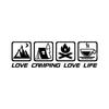 CANPING LOVE LIFE Camping Car Stickers Wilderness Campfire Adventure Car Decoration Stickers Coffee RV Off Road Waterproof