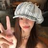 Spring Summer Octagonal Hat Thin Painter Caps Vintage Striped Berets  Outdoor
