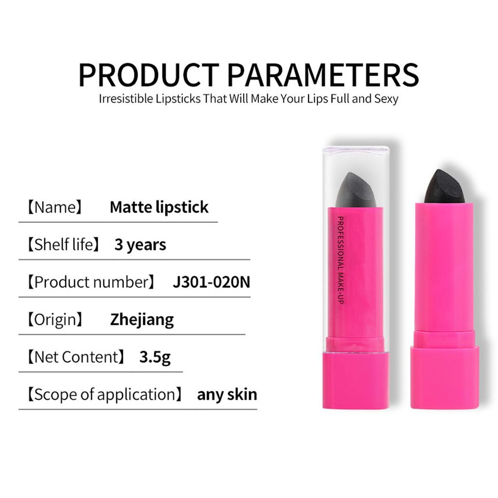 Velvet Matte Lipstick Makeup Stick Highly Pigmented Long Lasting Waterproof Lip Color for Halloween Cosplay Party Festival
