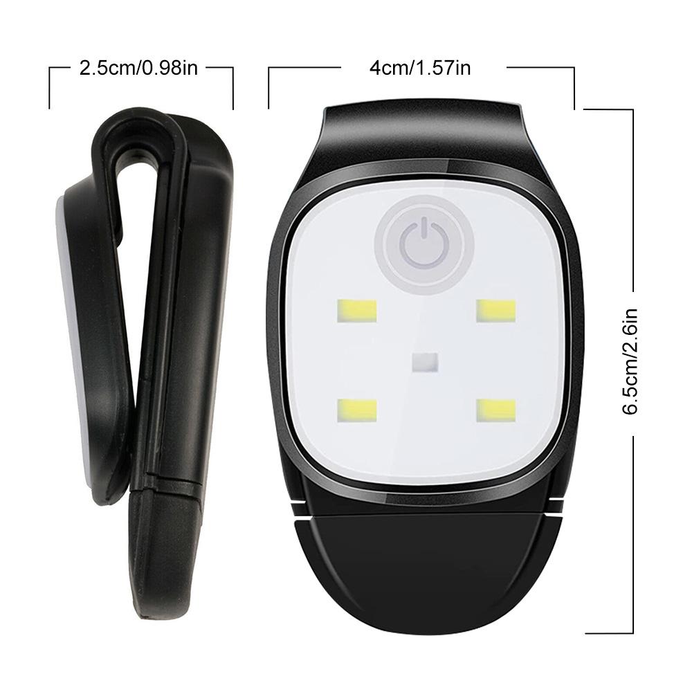 Светодиодная клипса-лампа 4 режима освещения Беговая клипса-лампа Предупреждение о безопасности для бега трусцой Ночная ходьба для рыбалки Пеший туризм USB-зарядка