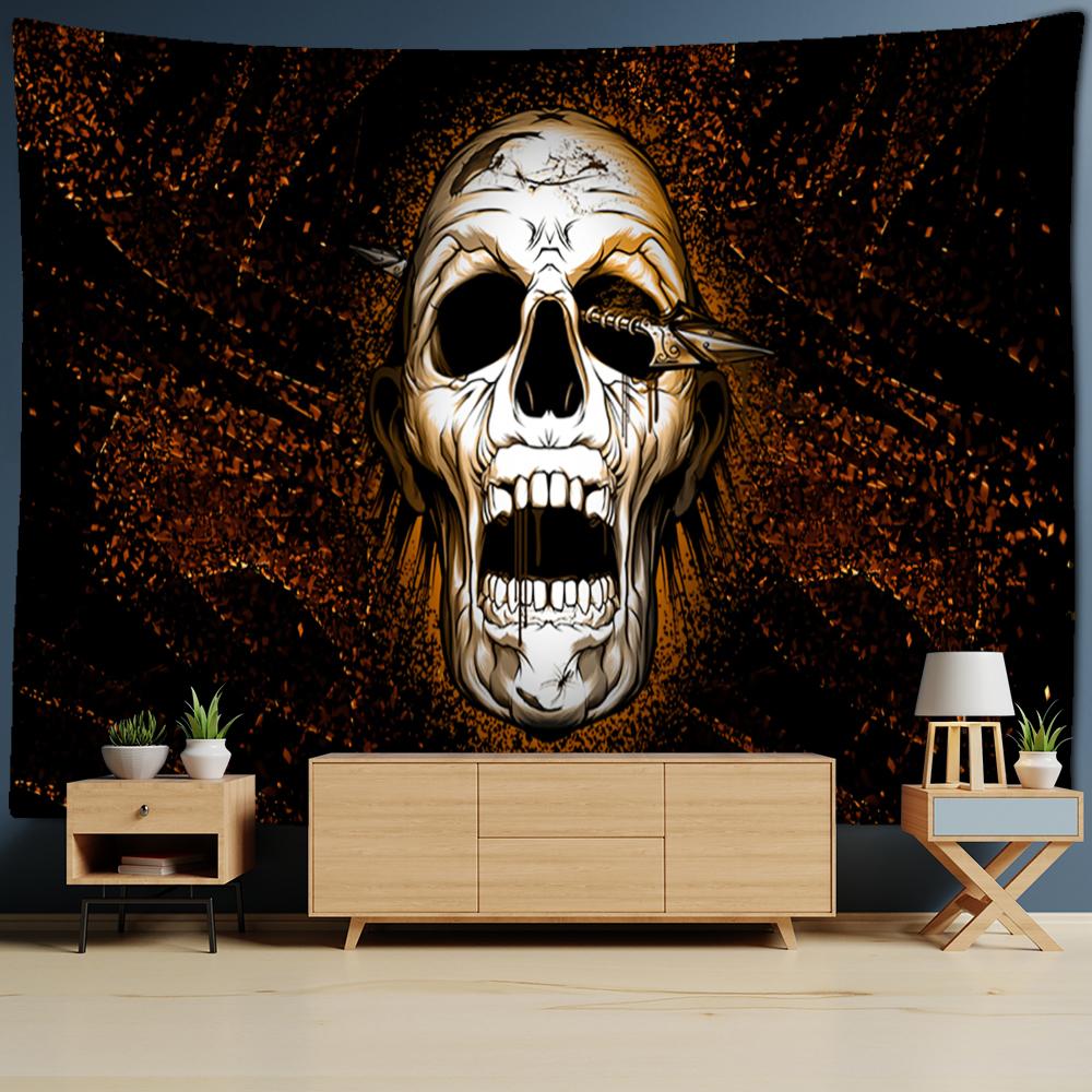 Череп Руна Арт Гобелен Настенный Психоделический Колдовство Тапиз Таро Демон Полиэстер Фон Ткань Декор