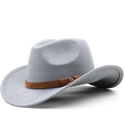 Классическая шляпа федора ковбоя в западном стиле из шерстяного фетра - Унисекс осенне-зимняя джазовая шляпа