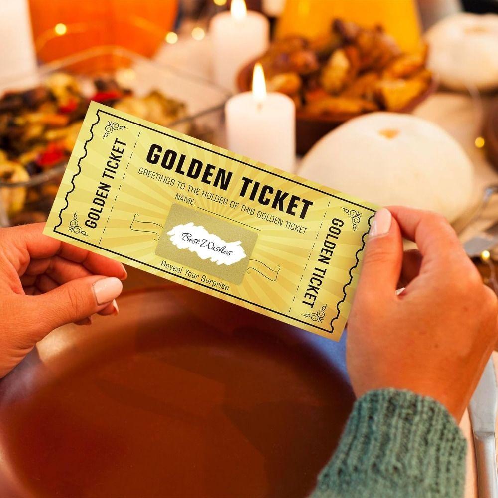 Surprise Golden Ticket Scratch Card Scratch Off Ticket Cinema Voucher for Kids Women Men