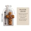 Pocket Size Wooden Prayer Cross with Quote Card Mini Portable Cross for Spiritual Growth and Gifting