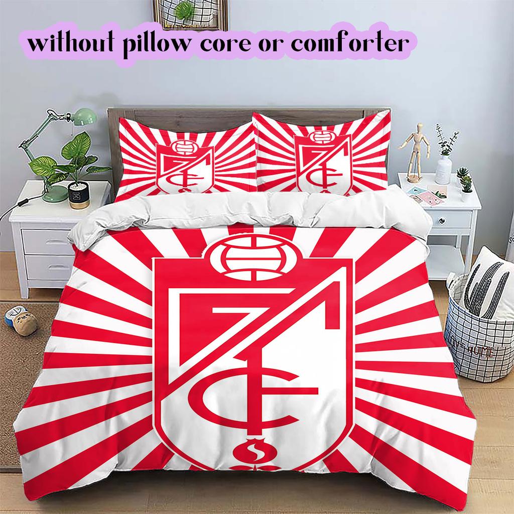 Granada CF football Pattern Bedding,Quilt Set Quilt Cover Pillowcase Home Birthday Gift (1*duvet cover+2*pillowcase,without core)