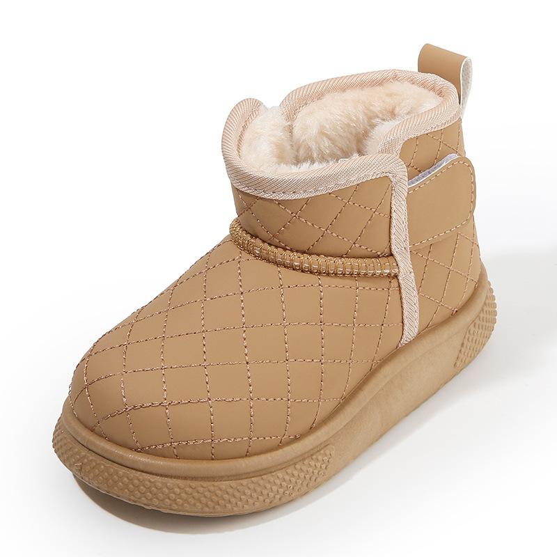 Детские зимние ботинки 2025 года, новые зимние короткие ботинки для мальчиков, утепленные и утолщенные, хлопковые ботинки для девочек, теплая детская хлопковая обувь