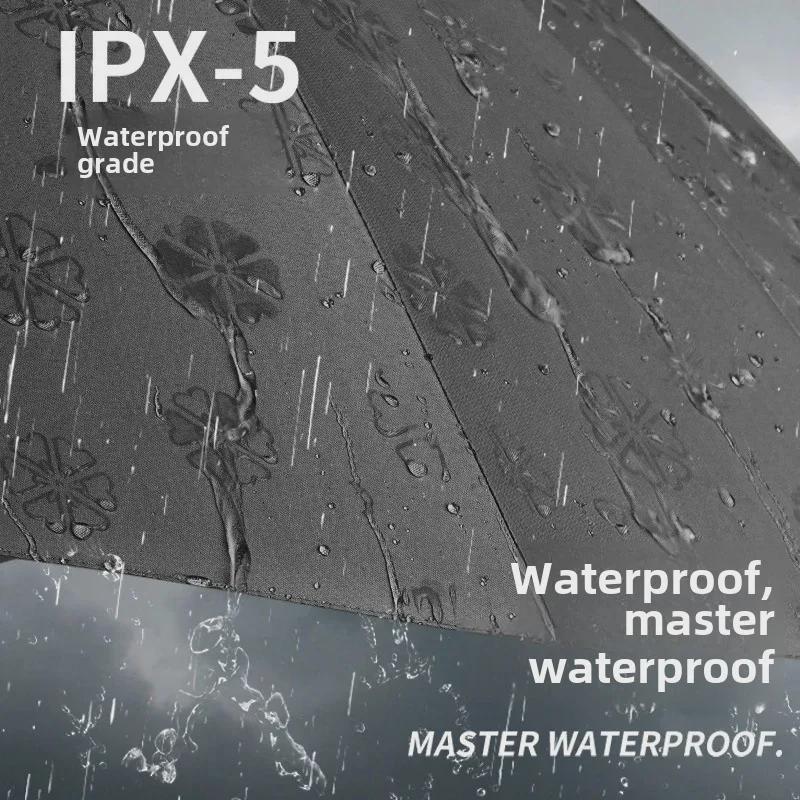 Водонепроницаемый автоматический зонт большого размера с 16 спицами и изогнутой ручкой для мужчин и женщин