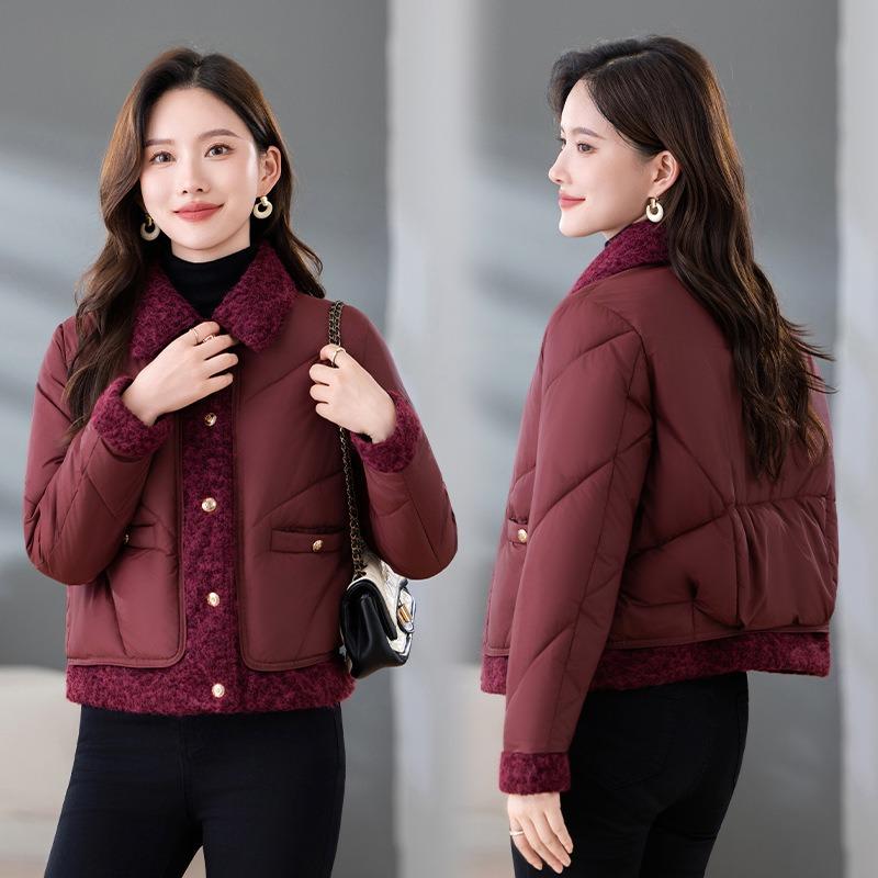 Маленькая хлопковая куртка для мамы, зимняя хлопковая одежда, новая одежда для среднего и пожилого возраста, осенне-зимние пальто, короткие хлопковые куртки, женские