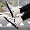 High quality handmade men's shoes Summer trendy  design styles Outdoor leisure beach Walking Black white breathable sandals