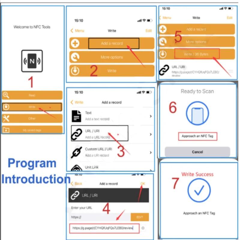 NFC Белый Черный Пустой Узор 13,56 МГц Чип NFC215 504 байта Patternless Социальные сети RFID NFC Google Обзор стенда дисплей