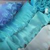 1Meters 14cm Wide Iridescent Organza Gradient Pleated Elastic Lace Three-dimensional Mermaid Clothing Skirt Accessories Lotus Leaf Lace