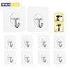 10/20pcs Wall Hooks Seamless Self Adhesive Hooks Door Wall Hangers Transparent Reusable Hanging Hook for Kitchen Bathroom