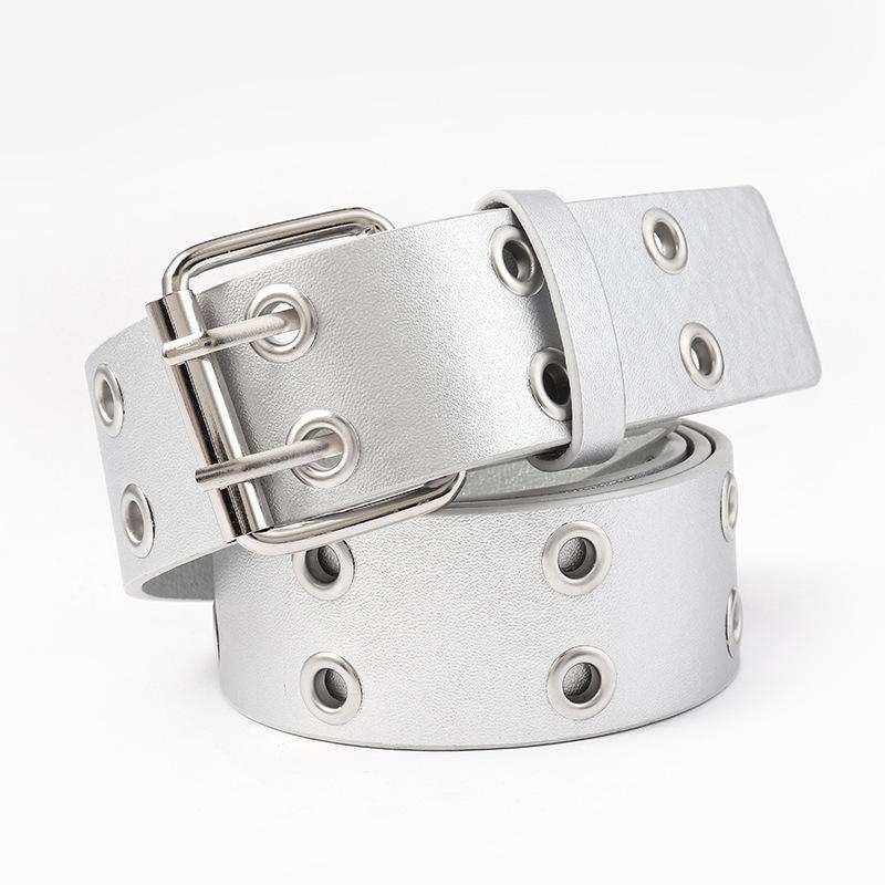 Новый панк-стиль «Куриный глаз» и «Воздушный глаз» с вырезами, пряный женский рабочий ремень с роликовыми пряжками с двойной иглой, универсален