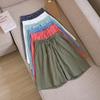 Women Breathable Shorts Drawstring Wide Leg Pants Elastic Waist Fashion Beach Shorts Solid Color