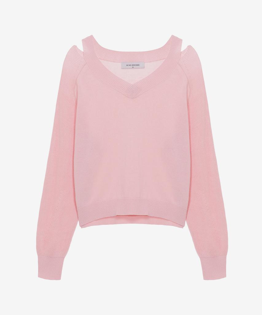 MIND BRIDGE WOMEN [W][Couture] V-Neck Slit Knit - 2 Colors