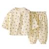 Children's Cotton Gauze Pajamas Set - Summer Long-Sleeve with Lantern Pants
