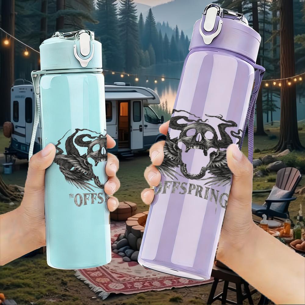 1PC Ornate Wolf Head Dark Grunge Print 750ml Portable Sports Water Bottle Leakproof Gym Outdoor Travel Drink Cup