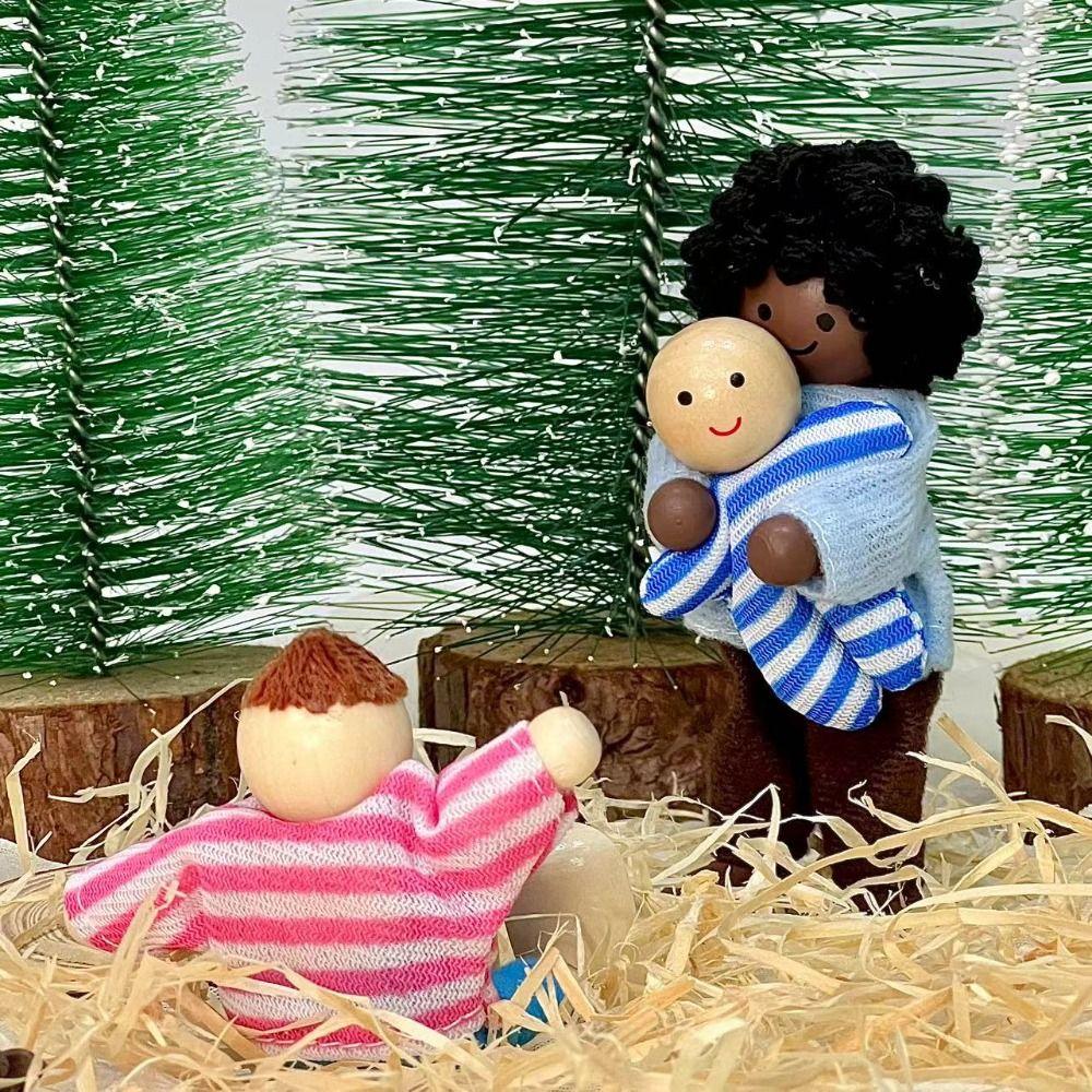 8 шт./комплект Имитация Мини Деревянные Фигурки Семьи Куклы Детские Маппеты Игрушки для Ролевых Игр Мальчики Девочки Подарки