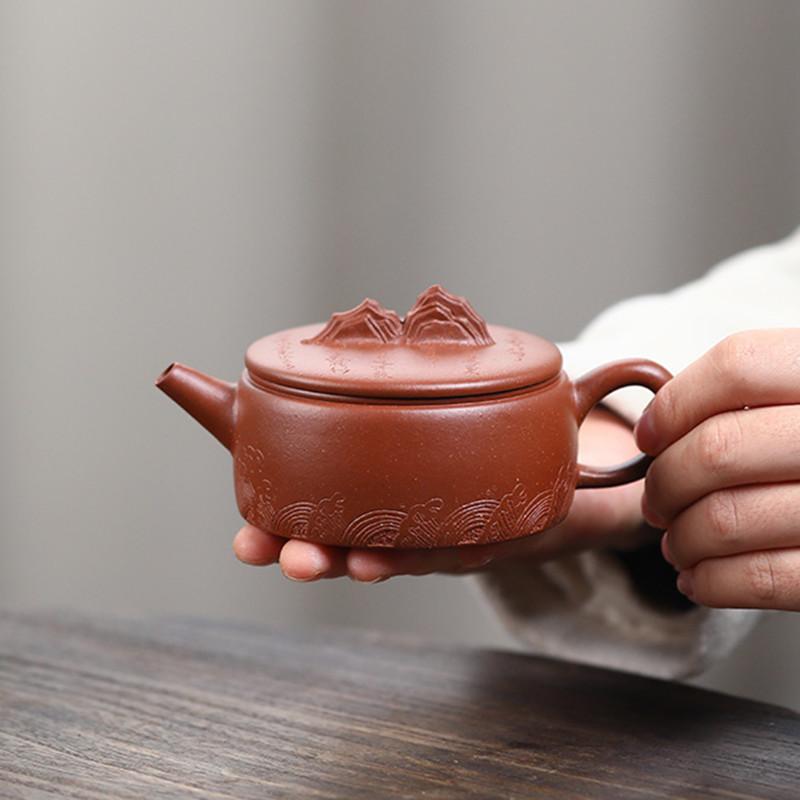 Чайник из фиолетовой глины Исин объемом 160 мл, знаменитый ручной работы, красивый чайник для заваривания чая, китайский чайный сервиз «Цзыша» ручной работы