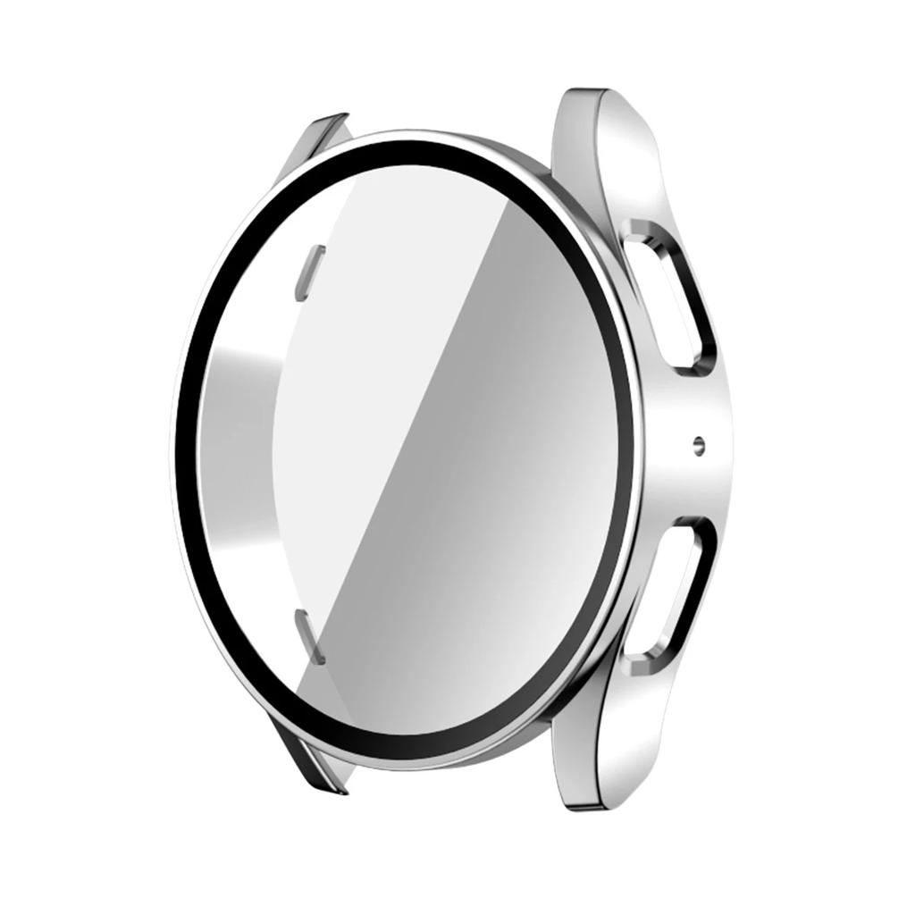 Закаленное Стекло+ Чехол-Бампер из Поликарбоната для Samsung Galaxy Watch4 5 6 7 44мм 40мм Полное Покрытие Защитный Бампер Чехол Аксессуары для Galaxy Watch7