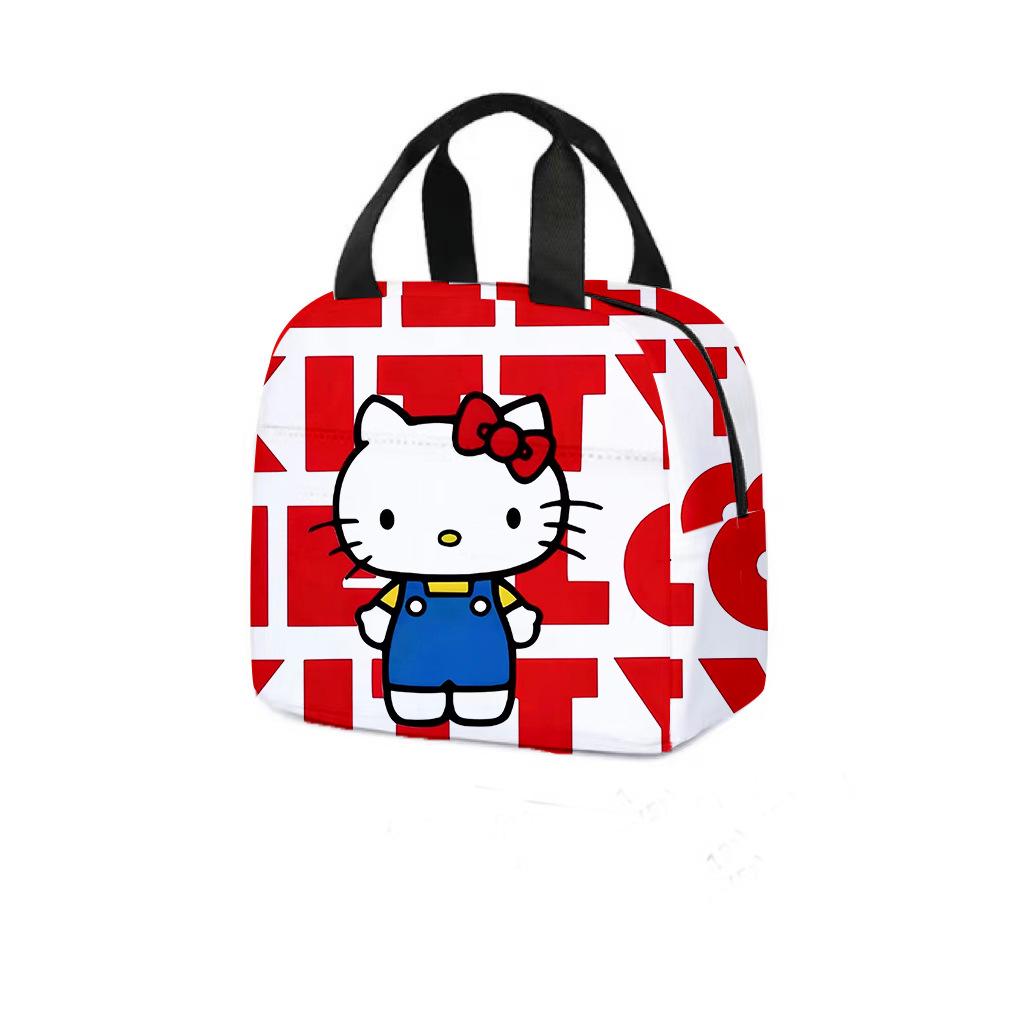 Hello Kitty Портативная сумка для еды Мультяшная сумка для бенто Термосумка для ланча с сумкой для хранения риса Портативная