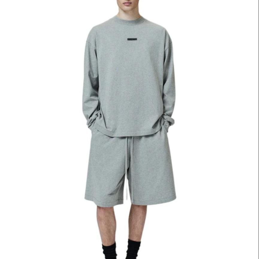 Fear of God Essentials Classic Long Sleeve T-Shirt 'Concrete Heather' Men's 125SP254205F