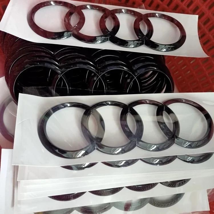 Q5 1pc 4-Ring ABS Car Hood Front Bonnet Grill Rear Trunk Emblem Logo Sticker For a5 A3 A4 A5 A6 A7 Q2 Q3 Q5 Q8 TT Black/Silver