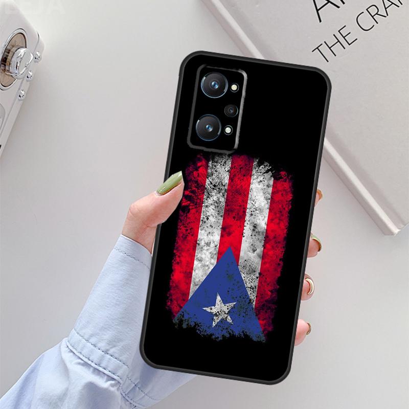 Puerto Rico Flag For Realme C67 C61 C75 C55 C53 C51 C21Y C25S GT 6 6T 5 GT7 Pro 10 11 12 13 14 Pro Plus Case
