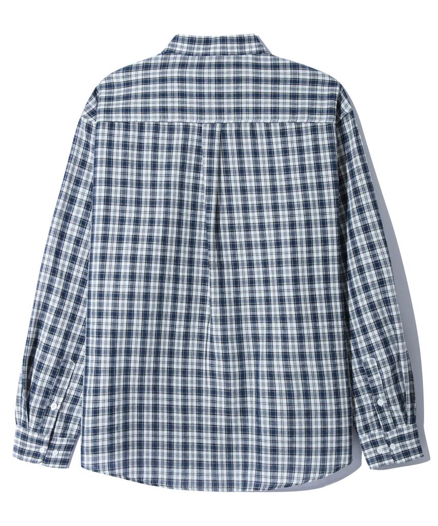 BASEMOMENT Square Check Shirt Teal Navy