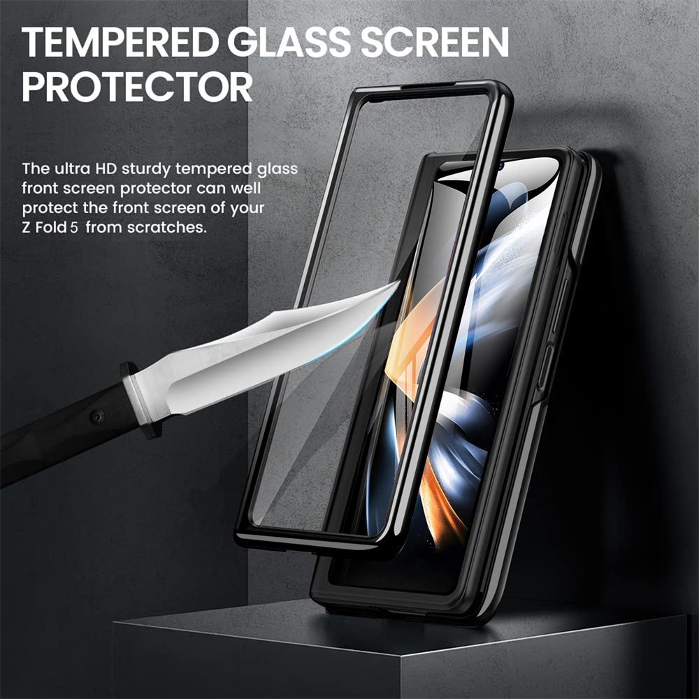 Удобный кожаный чехол в деловом стиле для Samsung Galaxy Z Fold 5 5G Z Fold4 3 2, защитная пленка для экрана, браслет, чехол