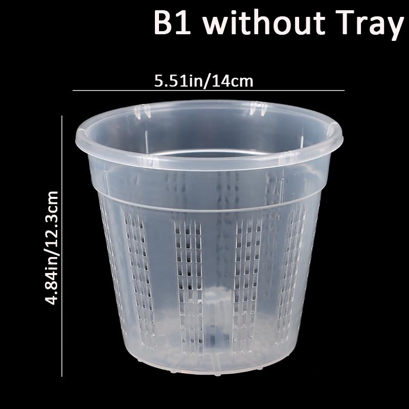 1Pc Flowerpot Garden Planter Drainage Pots with Holes Transparent Orchid Baskets Plastic Breathable Flower Pots Accessories