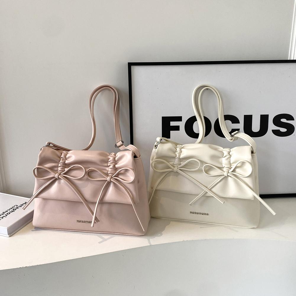 Женская сумка через плечо из искусственной кожи с бантом, повседневная сумка с регулируемым плечевым ремнем, модная сумка, модная сумка для покупок для повседневного офисного использования