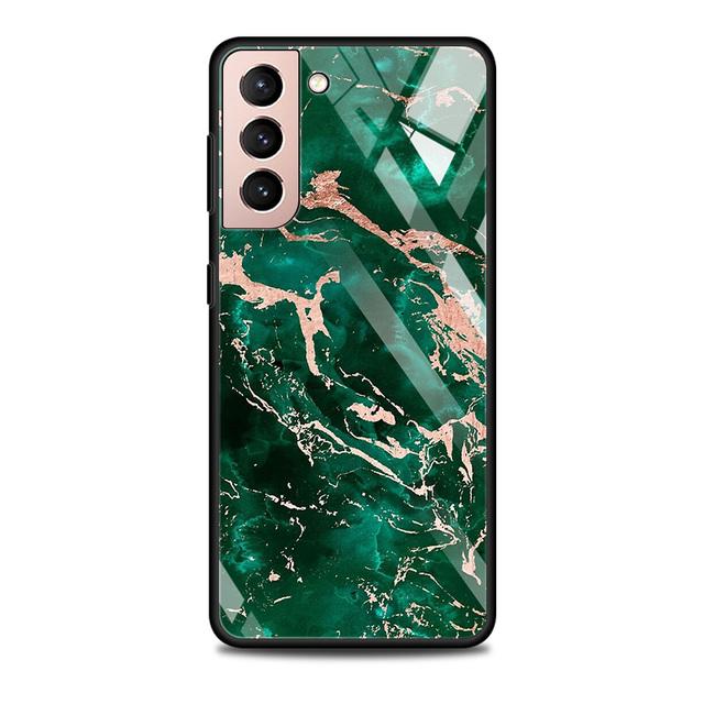 Чехол из закаленного стекла для Samsung Galaxy S21 S20 Ultra S10 Plus Lite S20fe 5g S10e S9 S8, бампер, чехол, шикарный мрамор, золотая фольга