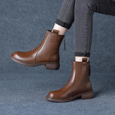 Женские ботильоны, женская обувь с короткими ботинками на квадратном низком каблуке