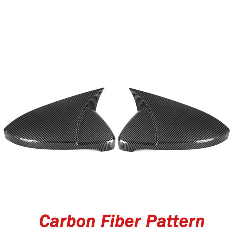 Крышка бокового зеркала с рифмованным рогом, колпачки для зеркал заднего вида, глянцевый черный карбон, подходит для автомобиля VW Golf MK6 GTI 2009-2013