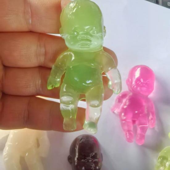 Transparent Babies Stress Relief Toy Slow Rising Anxiety Relieving Mini Baby Squeeze Toy Soft Stretchy Relaxation Stress Ball Fidget Toy