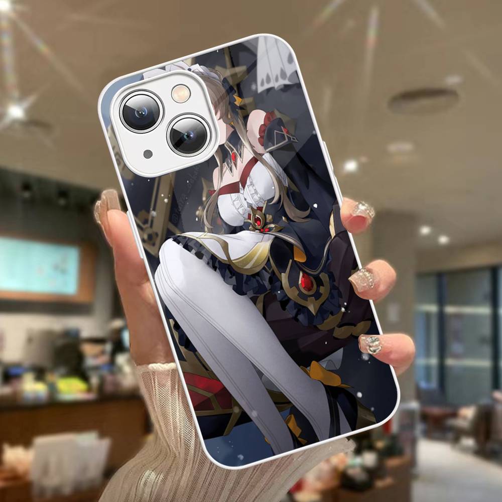 Game Genshin Impact Sandrone Tempered Glass For iphone 14 13 12 11 Pro Mini XS MAX 14Plus X XS XR Fundas