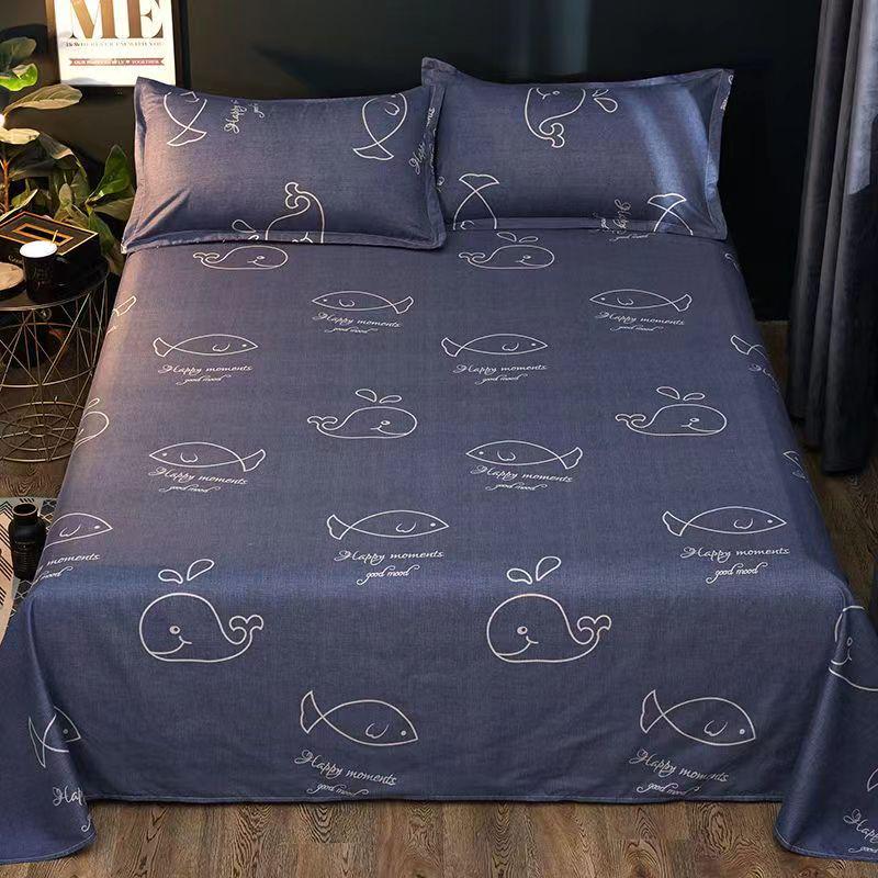 Хлопковый комплект постельного белья для общежития: Комплект из 3 предметов: пододеяльник и простыня на односпальную кровать студента.