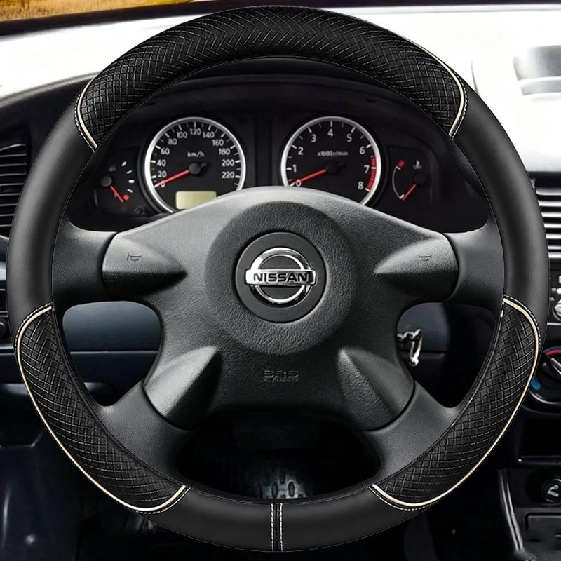 ized DIY Full coverage Steering Wheel Cover Accessorie for Nissan navara d22 1999 2000 2001 Almera N16 X-Trail Samsung SM3
