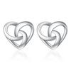 Korean Style Heart-Shaped Interwoven Stud Earrings Hollow Ear Stud Simple Women's Small Frosty Style Earrings