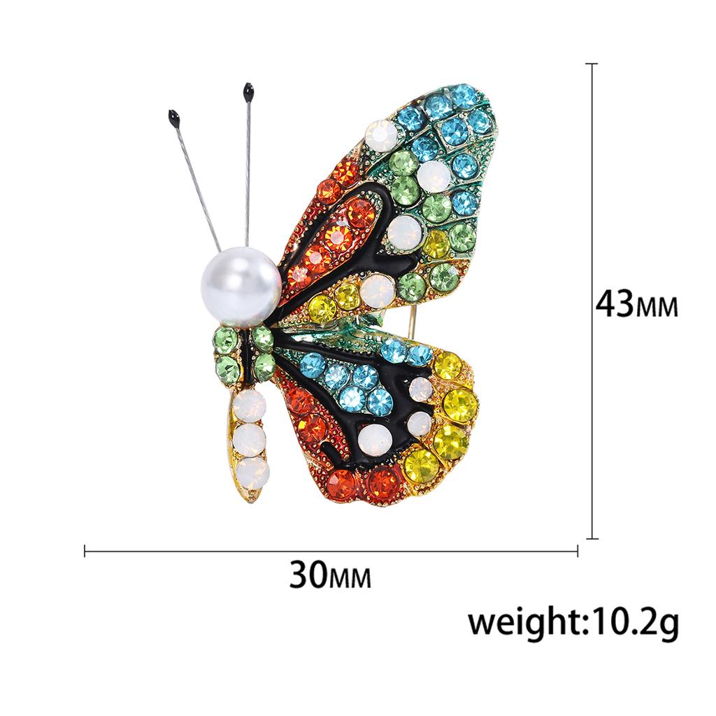 Enamel Butterfly Brooches for Women Unisex Rhinestone Insect Pins Banquet Party Backpack Gifts Jewelry Accessories