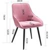 Chaises en velvet - lot de 2 - rose - vintage - 76 cm de hauteur