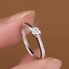 925 Silver 6mm Heart Ring With 0.5 Carat Fancy Cut Diamond Romantic Girly Band Gift For Her