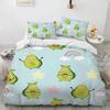 Cartoon Avocado King Queen Duvet Cover Fruit Funny Expression Bedding Set For Kids Teens Adult Green Quilt Cover With Pillowcase