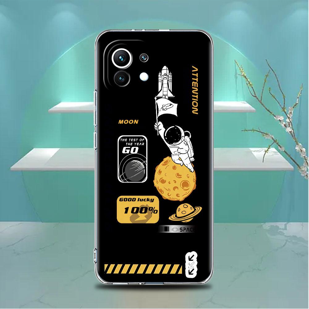 Роскошный прозрачный чехол с астронавтом для Xiaomi Mi Poco X3 NFC M3 Pro F3 F1 11 Lite 12 Note 10 11T 9T, прозрачный чехол для телефона