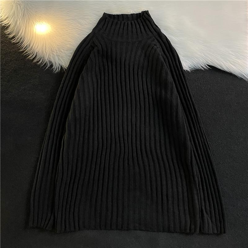 Унисекс свитер с высоким воротником в гонконгском стиле для зимы: Универсальный пуловер в стиле Харадзюку.