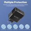 Зарядное устройство USB C Muti 4 порта PD Type C Быстрая зарядка Quick Charge QC3.0 PD Сетевой адаптер питания для IPhone 16 Xiaomi Samsung Oneplus