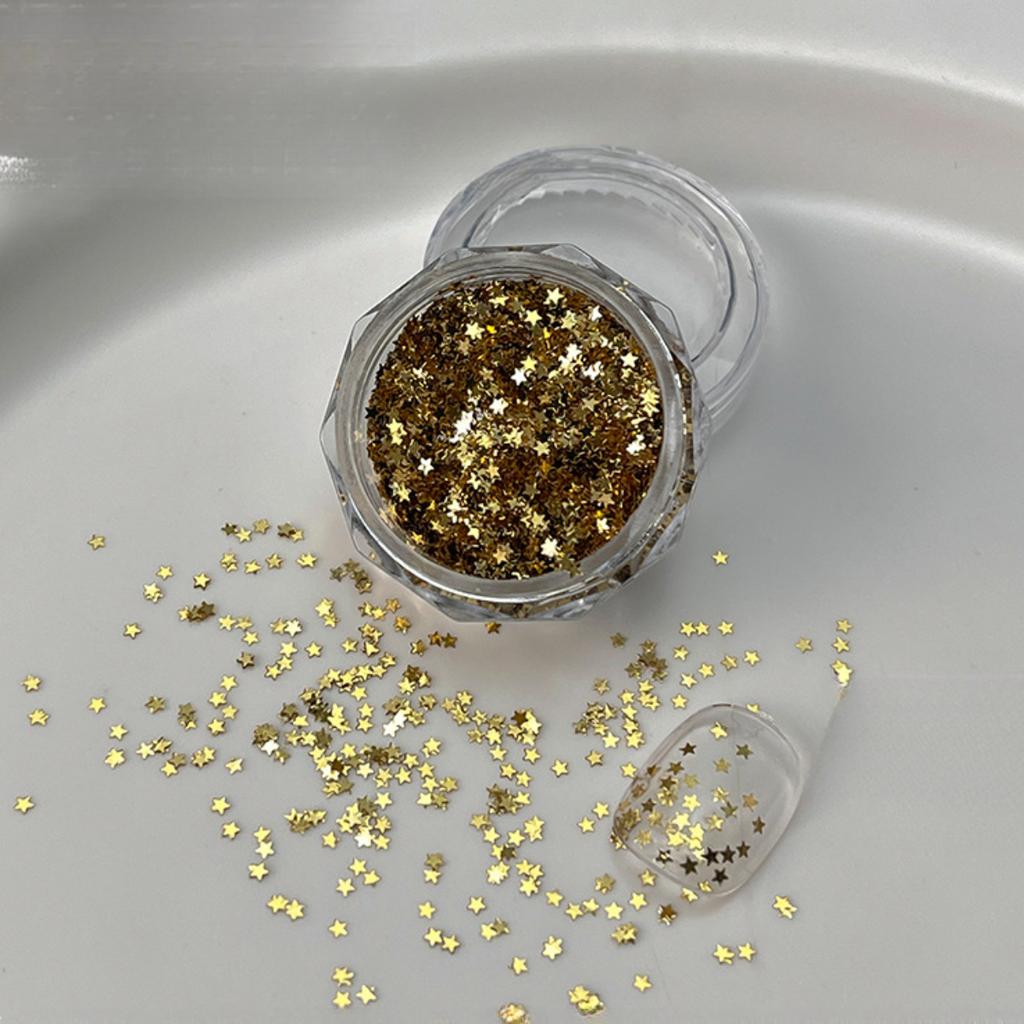 1mm Mini Sparkling Star Nail Glitter Sparkling Pentagram Nail Decoration Nail Salon Design Cute Accessories DIY Nail Art Design