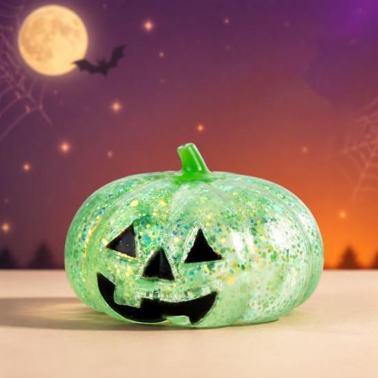 Тыквоголовая Фиджет-Игрушка Хэллоуин Блестящий Стресс-Шар Сжимаемый для Взрослых Снятие Стресса Жуткие Сувениры для Вечеринки Мягкий Сжимаемый