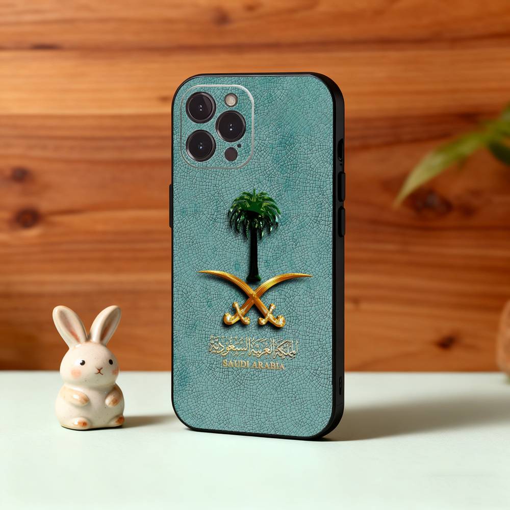 Чехол для телефона с флагом Королевства Саудовская Аравия K-S для iPhone17 16 15 14 13 12 11 Pro Max Plus, Мягкий черный чехол 5G